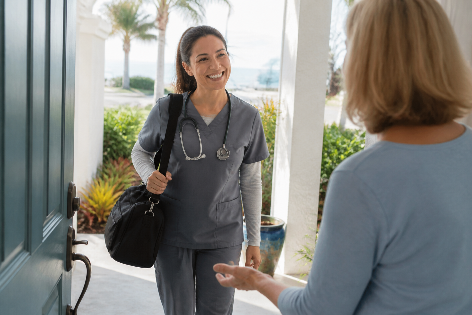 Nurse returning for a follow-up Myers Cocktail visit