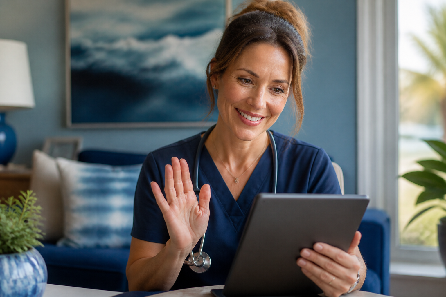 Nurse reviewing recovery plan