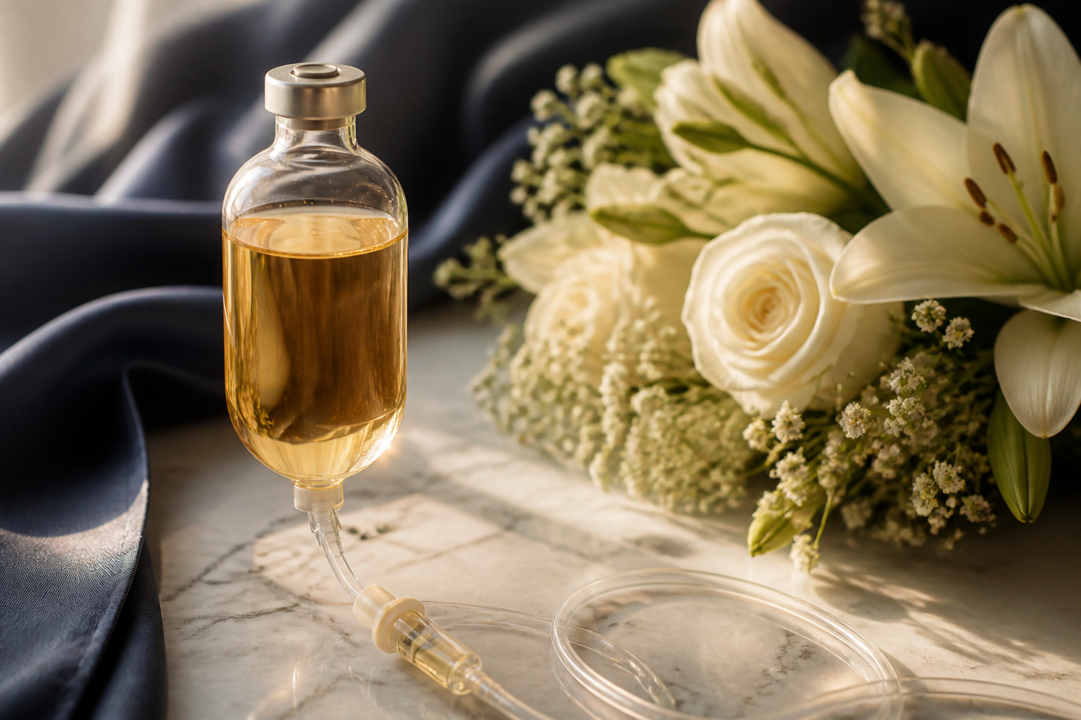 Beauty drip vial with glutathione for a healthy glow
