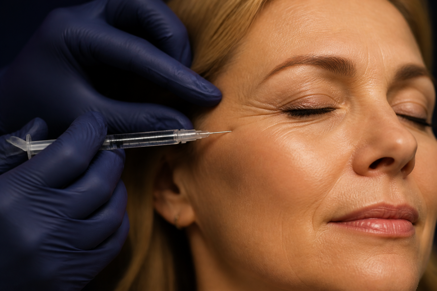 Botox injection being administered