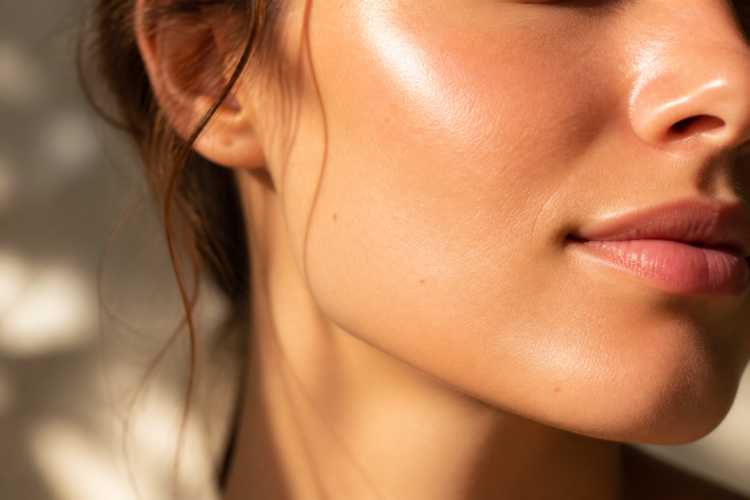 Glowing radiant skin from a beauty IV or biotin shot